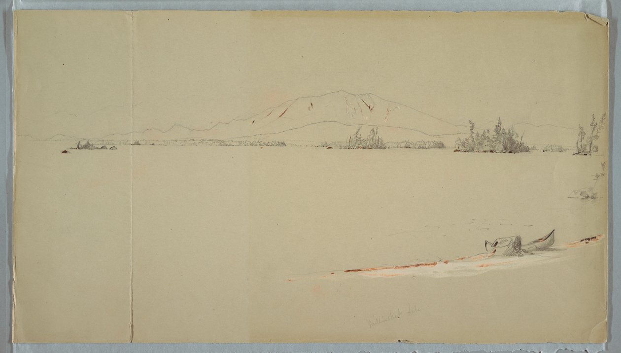 Dessin, lac Millinocket, Maine, septembre 1878 - Frederic Edwin Church