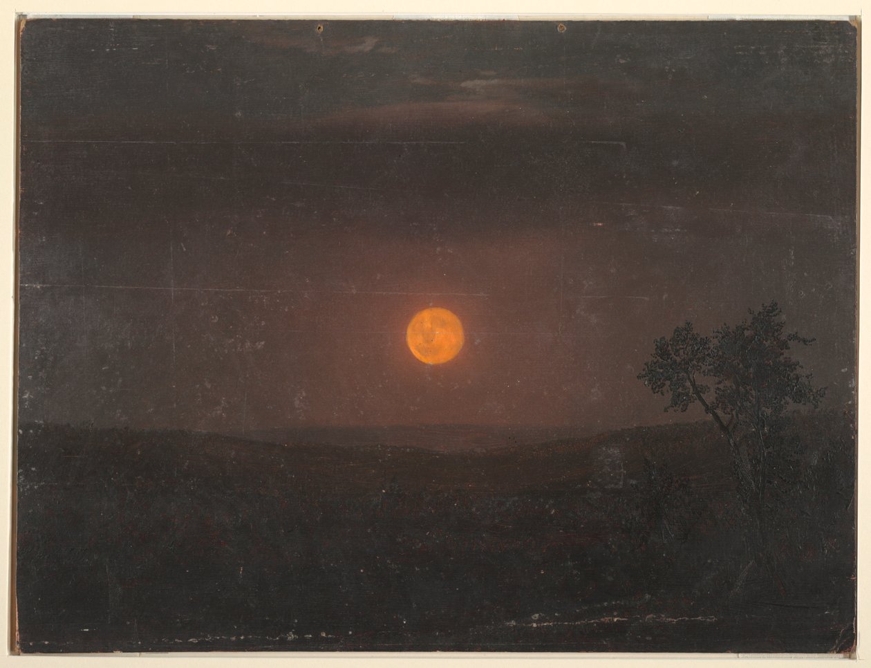 Dessin, Clair de lune, ferme de Church, vers 1865 - Frederic Edwin Church