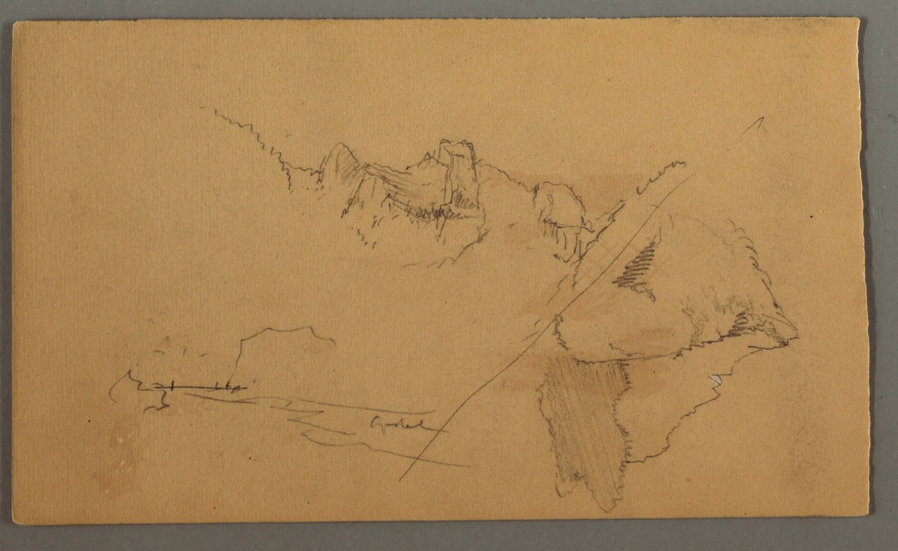 Dessin, pics montagneux, 1868 - Frederic Edwin Church