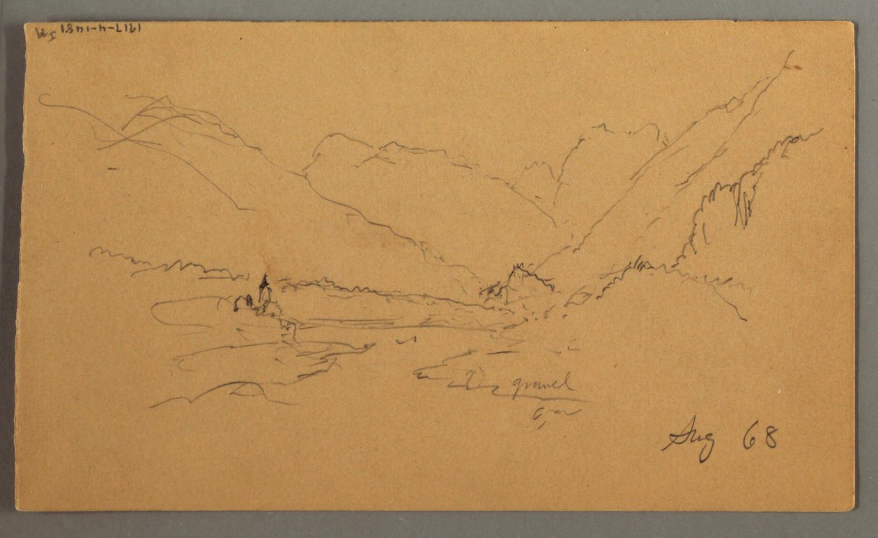 Dessin, pics montagneux, 1868 - Frederic Edwin Church