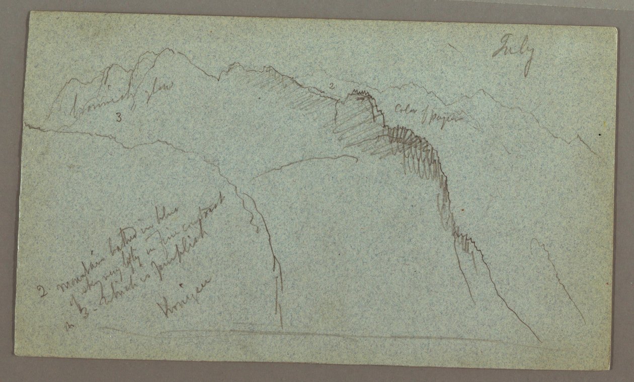 Dessin, Mountain Peaks, juillet peut-être 1868 - Frederic Edwin Church