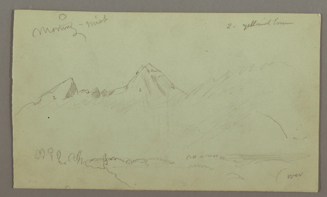 Dessin, pics montagneux, peut-être 1868 - Frederic Edwin Church