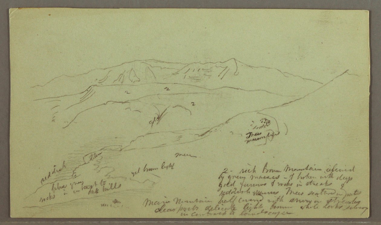 Dessin, chaîne de montagnes, mai peut-être 1868 - Frederic Edwin Church