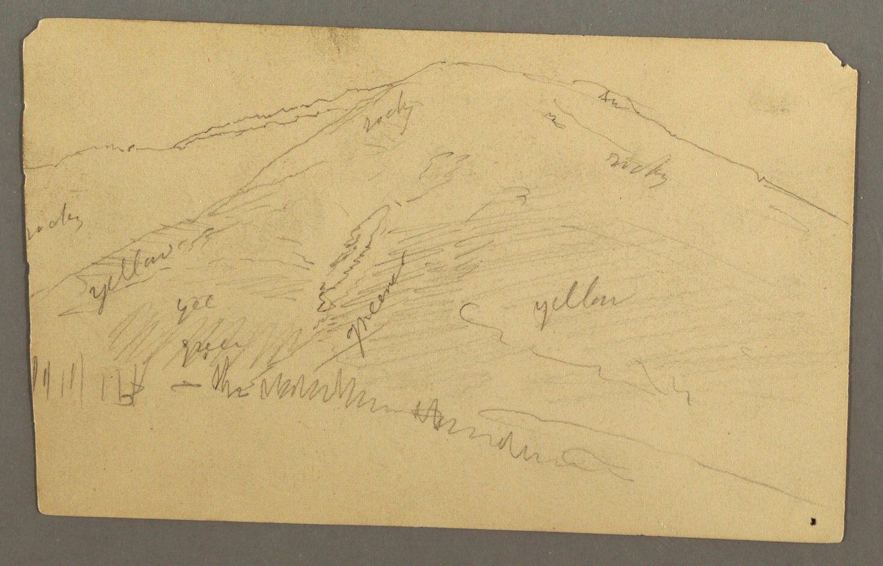 Dessin, sommet de la montagne, 1877 - Frederic Edwin Church