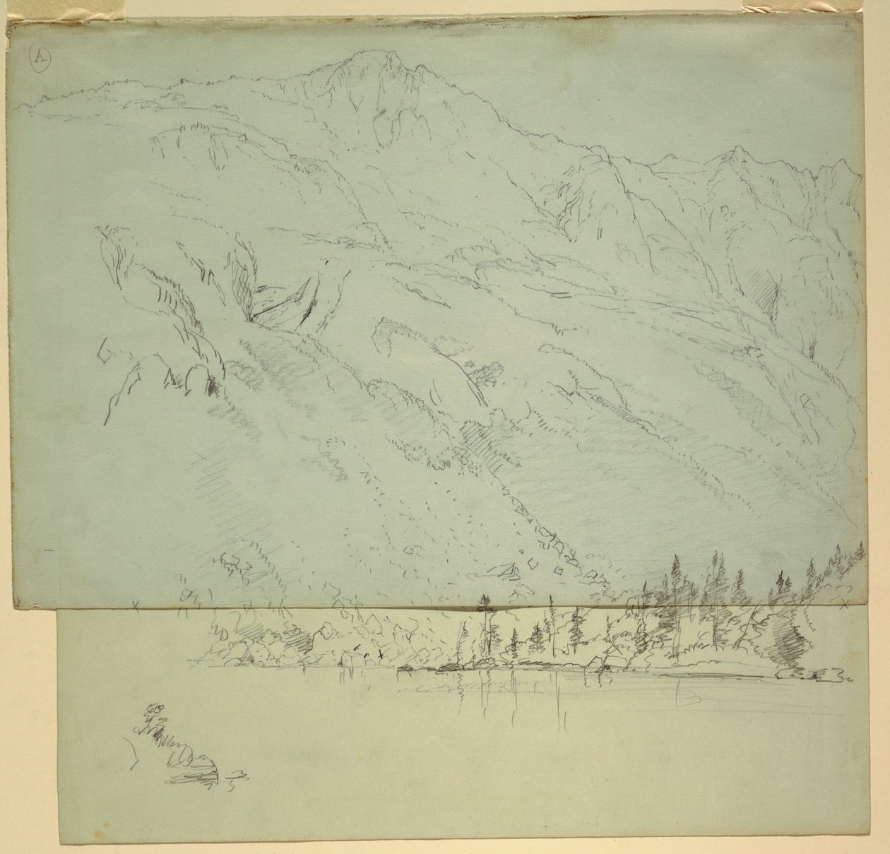 Dessin, mont Katadhin, Maine, 1870-78 - Frederic Edwin Church