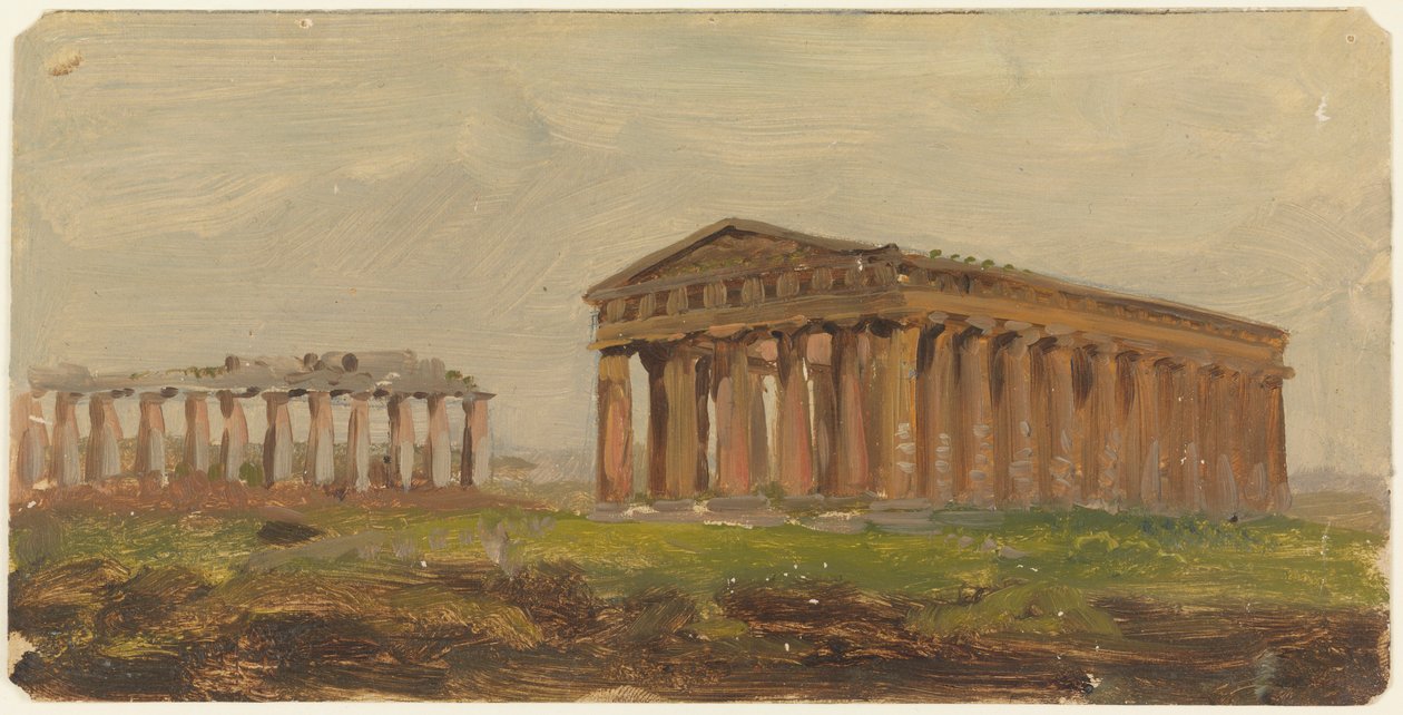 Dessin, Paestum, Temple de Neptune, 1868 - Frederic Edwin Church