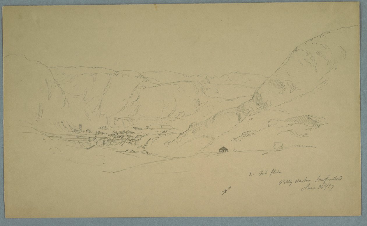Dessin, Petty harbour, 24 juin 1859 - Frederic Edwin Church