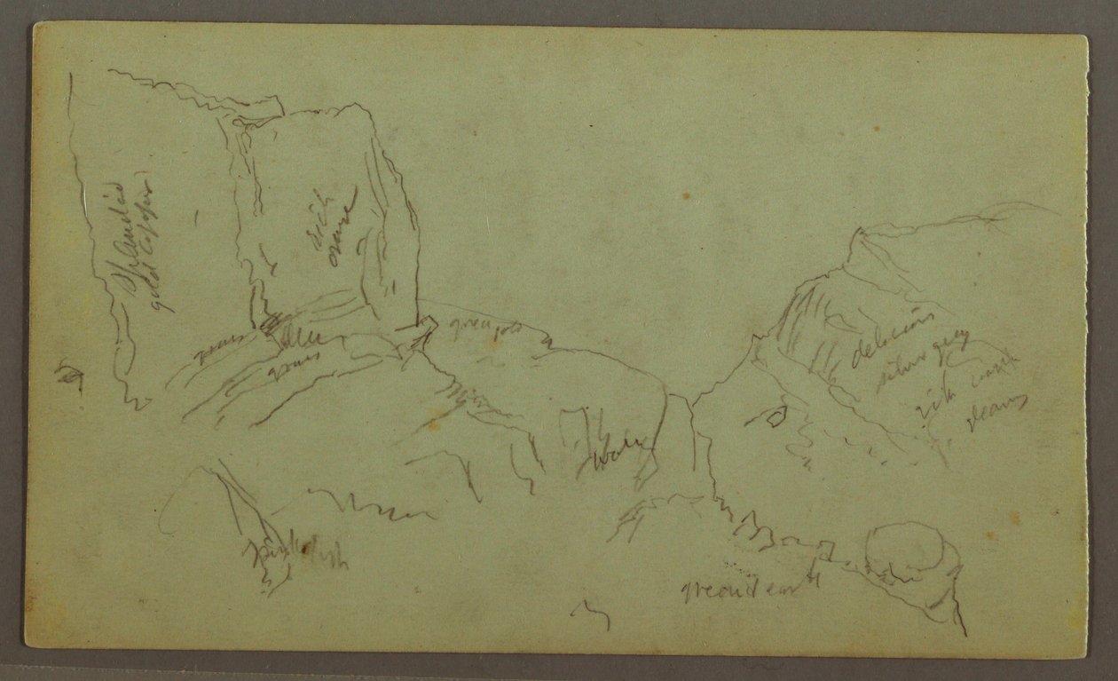Dessin, Cimes des montagnes Rocheuses, peut-être 1868 - Frederic Edwin Church