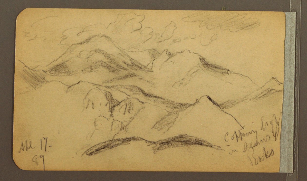 Dessin, montagnes escarpées, 17 avril 1889 - Frederic Edwin Church