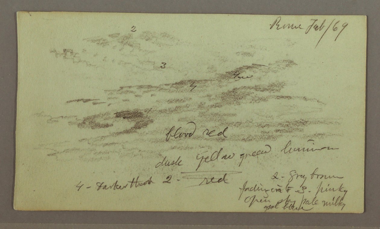 Dessin, étude du ciel, 1er février 1869 - Frederic Edwin Church