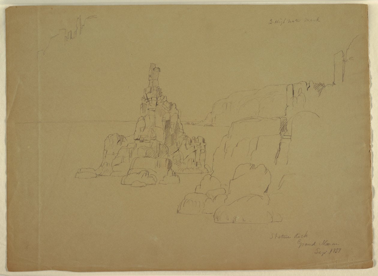 Dessin, "Statue Rock", septembre 1851 - Frederic Edwin Church