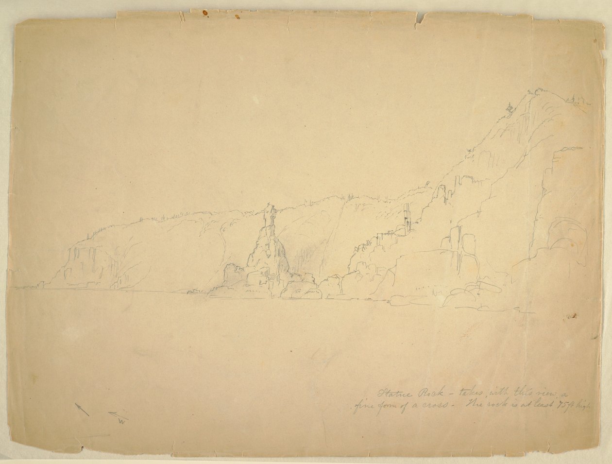Dessin, "Statue Rock", septembre 1851 - Frederic Edwin Church