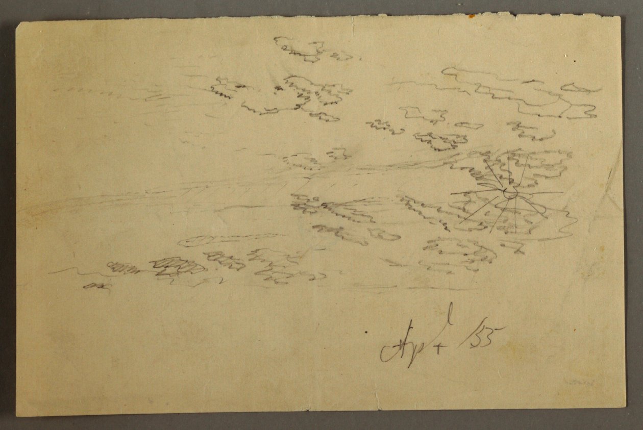 Dessin, Soleil et nuages, avril 1855 - Frederic Edwin Church