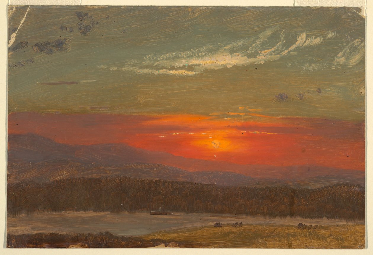 Dessin, Coucher de soleil sur les Catskills, 1870-80 - Frederic Edwin Church