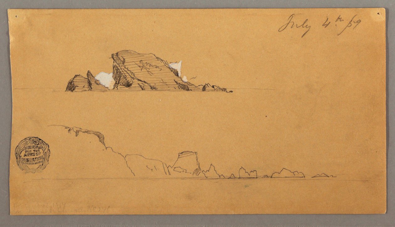 Dessin, deux icebergs, 4 juillet 1859 - Frederic Edwin Church
