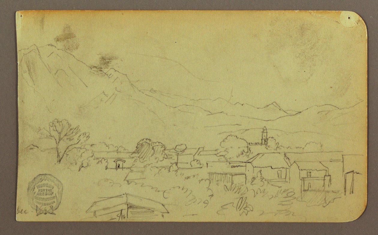 Dessin, village ; verso : colline, décembre 1883 - Frederic Edwin Church