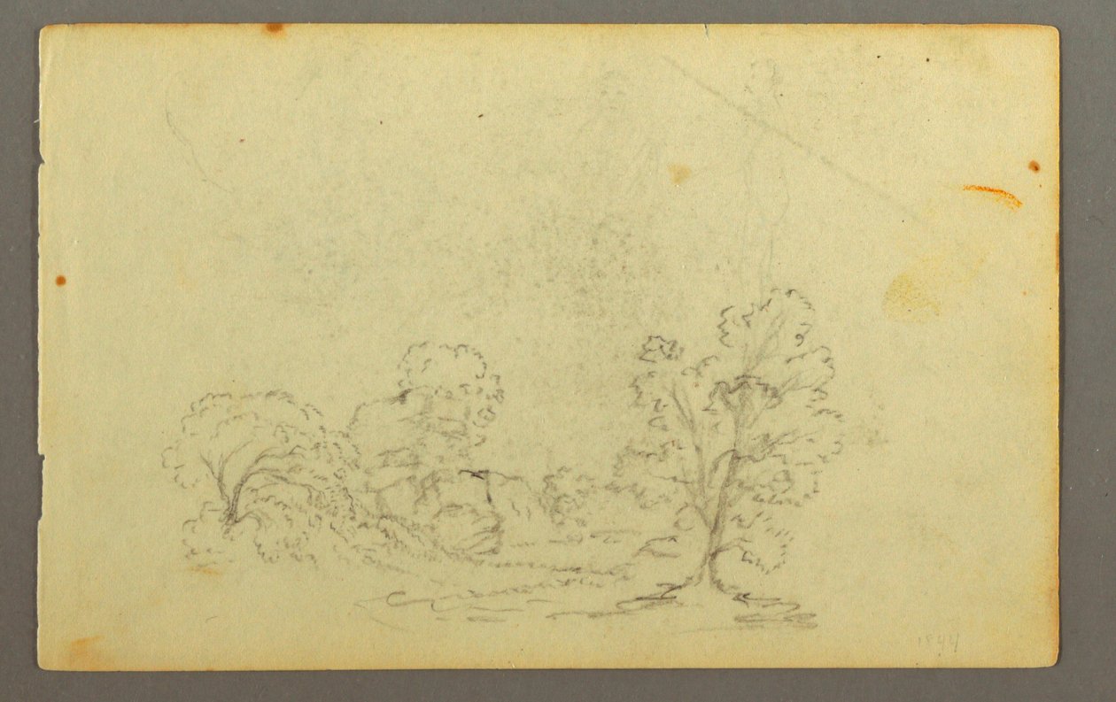 Dessin, paysage boisé, peut-être 1845 - Frederic Edwin Church