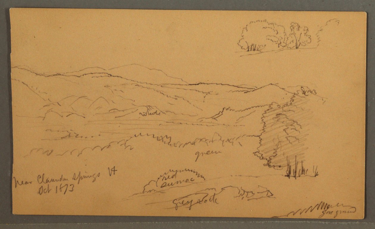 Dessin, vallée boisée, octobre 1873 - Frederic Edwin Church