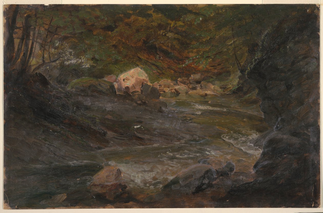 Dessin, ruisseau de forêt, 1850-60 - Frederic Edwin Church