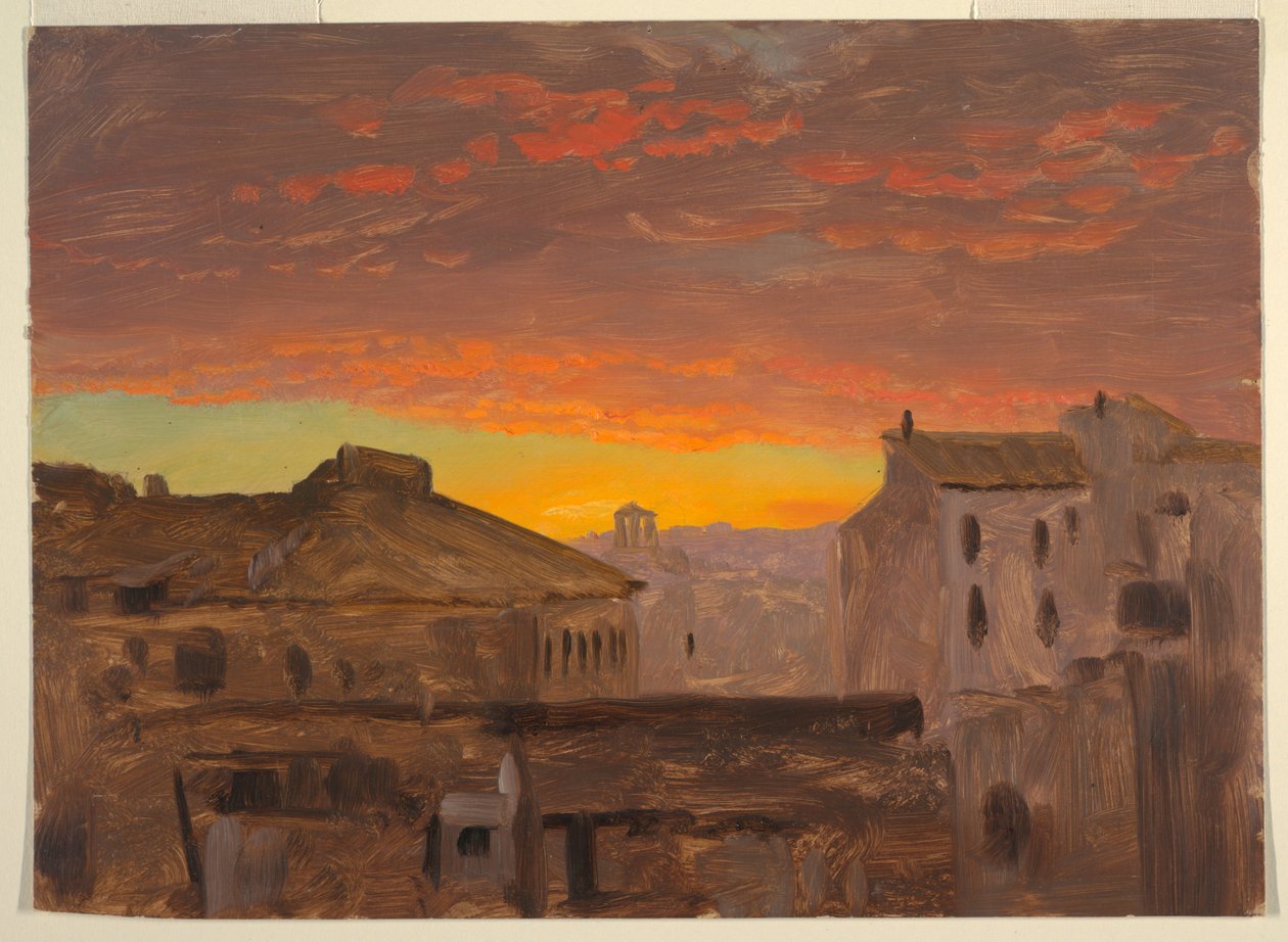 Rome, toits au coucher du soleil - Frederic Edwin Church