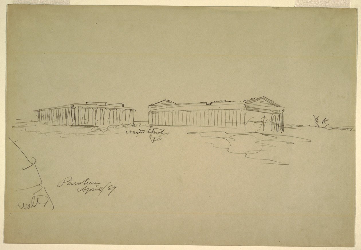 Croquis, Paestum, Italie du Sud - Frederic Edwin Church