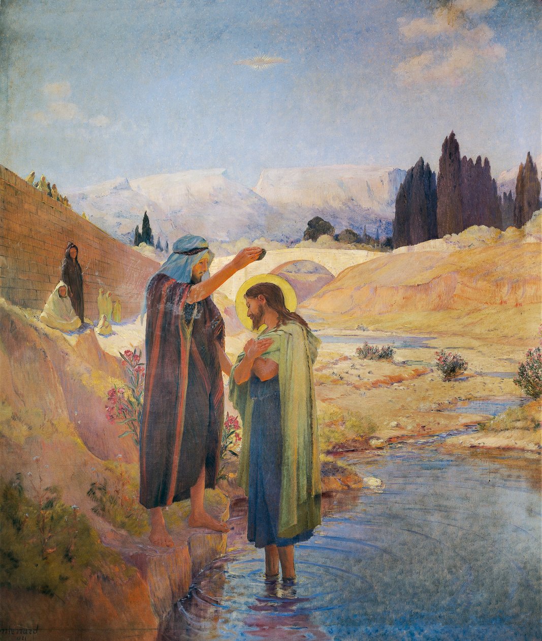 Jean-Baptiste baptisant Jésus-Christ - Frederic Montenard