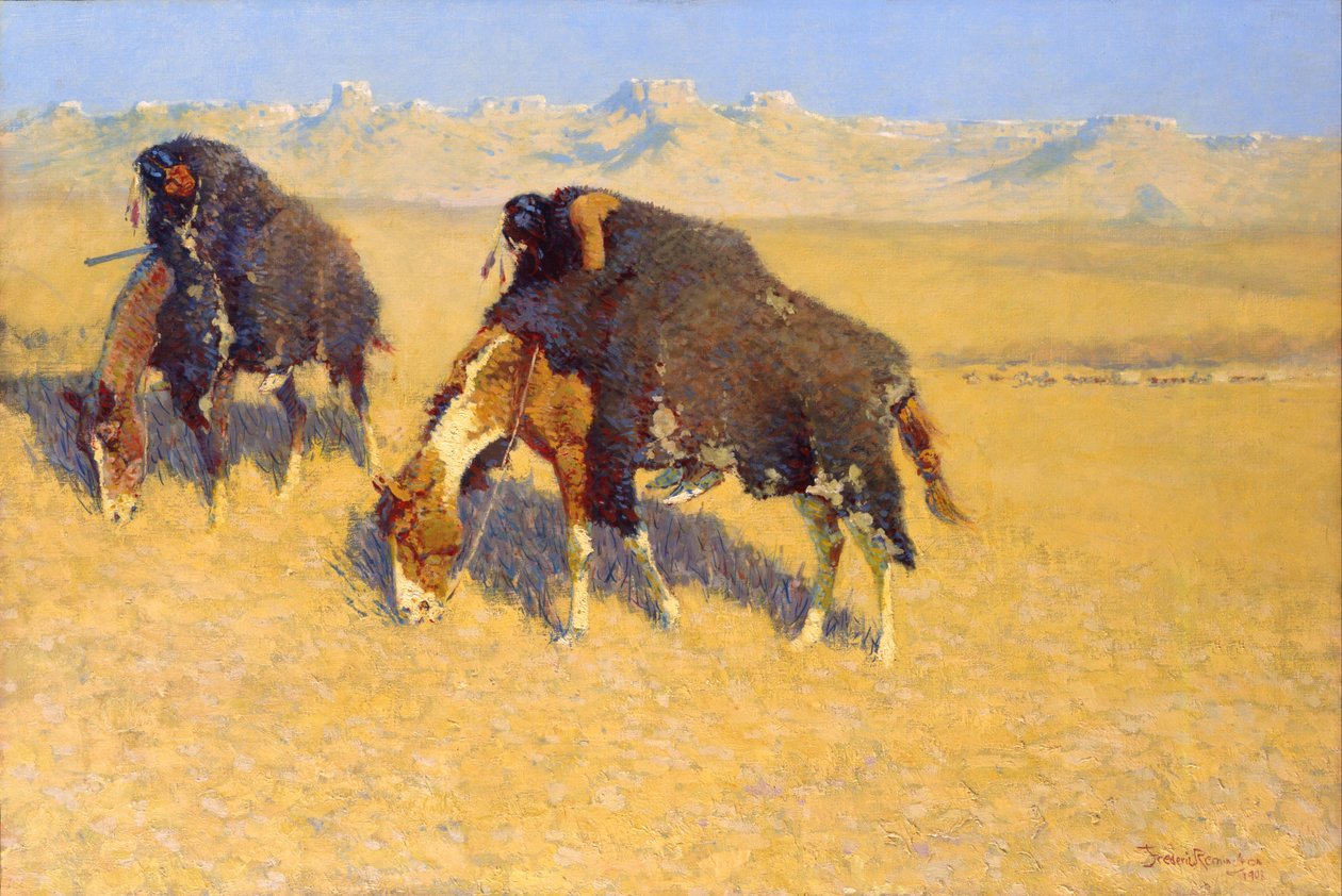 Indiens simulant des buffles - Frederic Remington