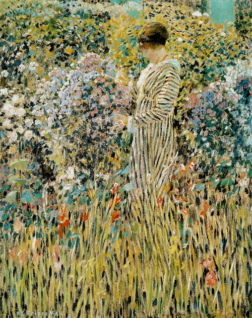 Femme dans un jardin - Frederick Carl Frieseke