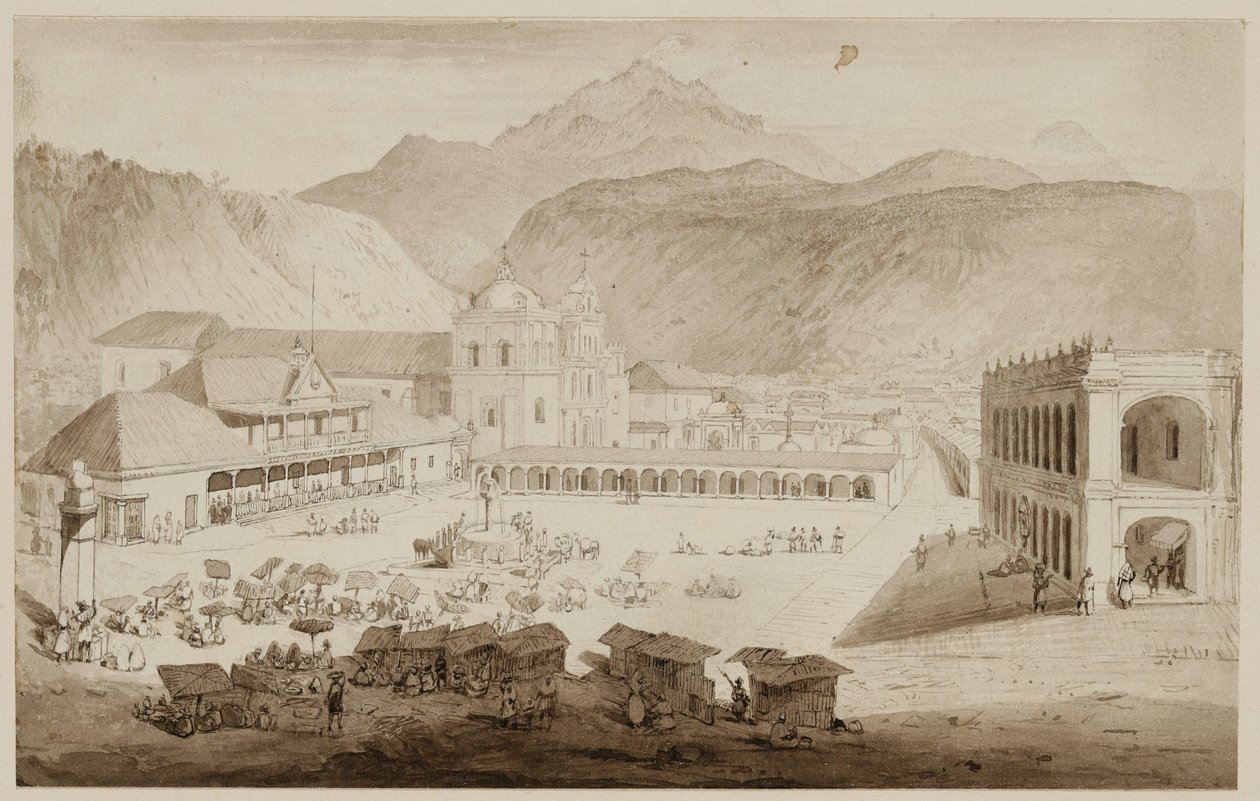 Ville de Quezaltenango, Amérique centrale, 1840 - Frederick Catherwood