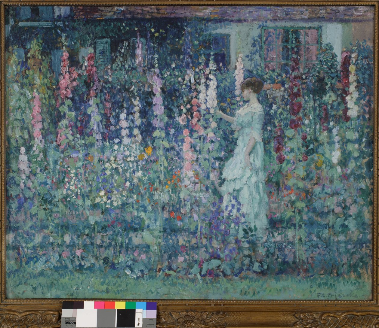 Rose trémière - Frederick Carl Frieseke