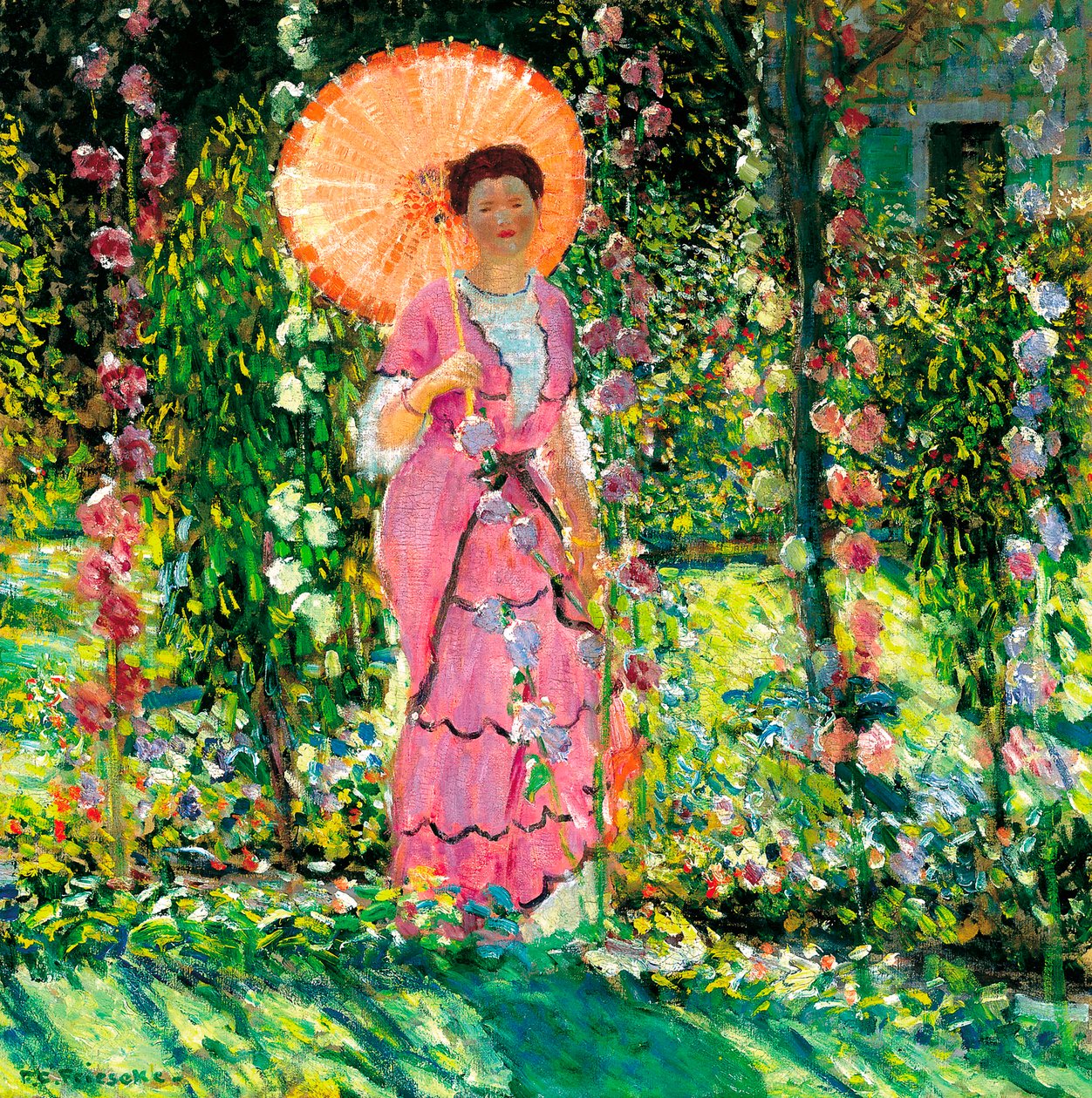 Rose trémière - Frederick Carl Frieseke