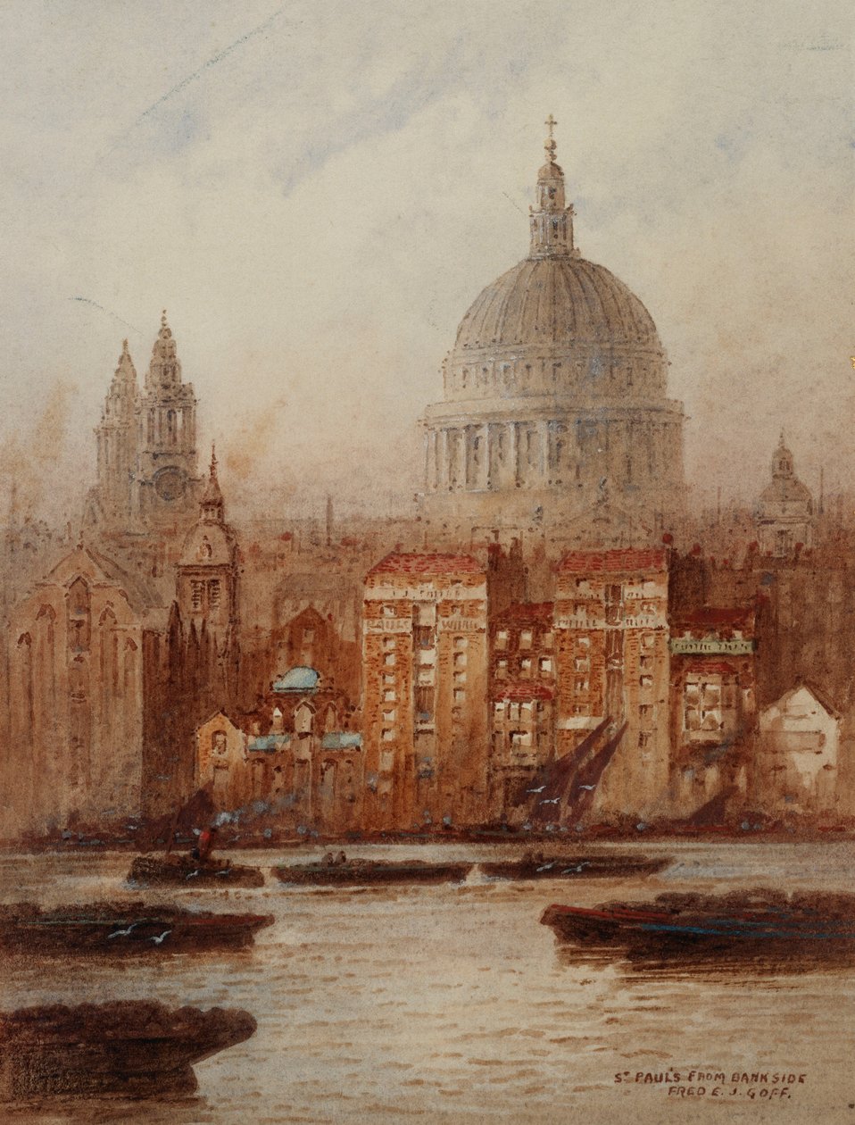 Saint Paul depuis Bankside - Frederick E.J. Goff