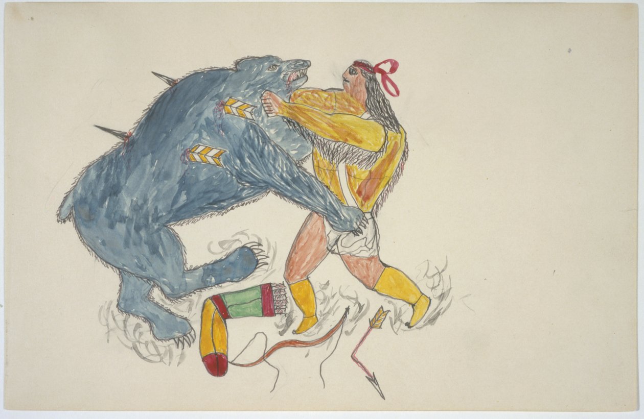 Homme et ours - Frederick Gokliz