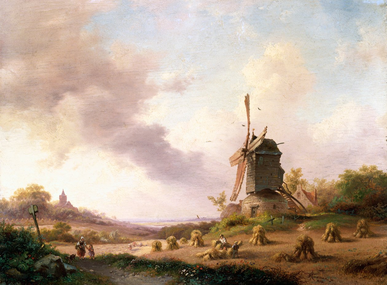 Moissonneurs dans un paysage étendu, 1850 - Frederick Marianus Kruseman