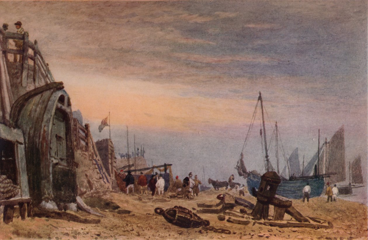 Plage de Brighton, dissipation de la brume, vers 1820 - Frederick Nash