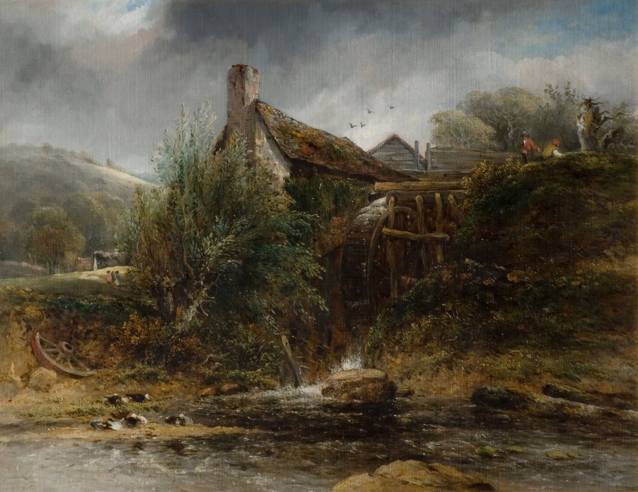Un moulin à eau près de Totnes, Devon, 1834 - Frederick W Watts