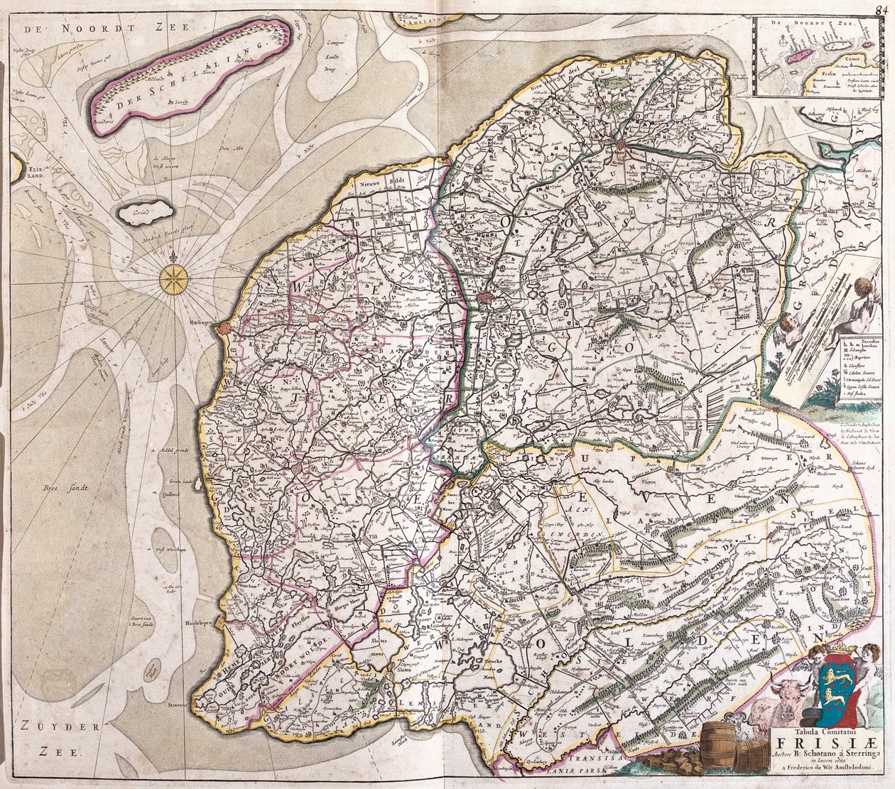 Carte de la Frise (Allemagne) (gravure) - Frederick de Wit