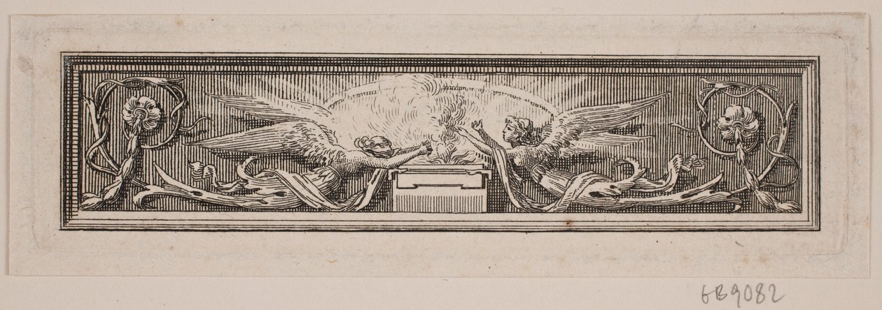 Ornement avec autel et deux anges - Frederik Ludvig  Bradt