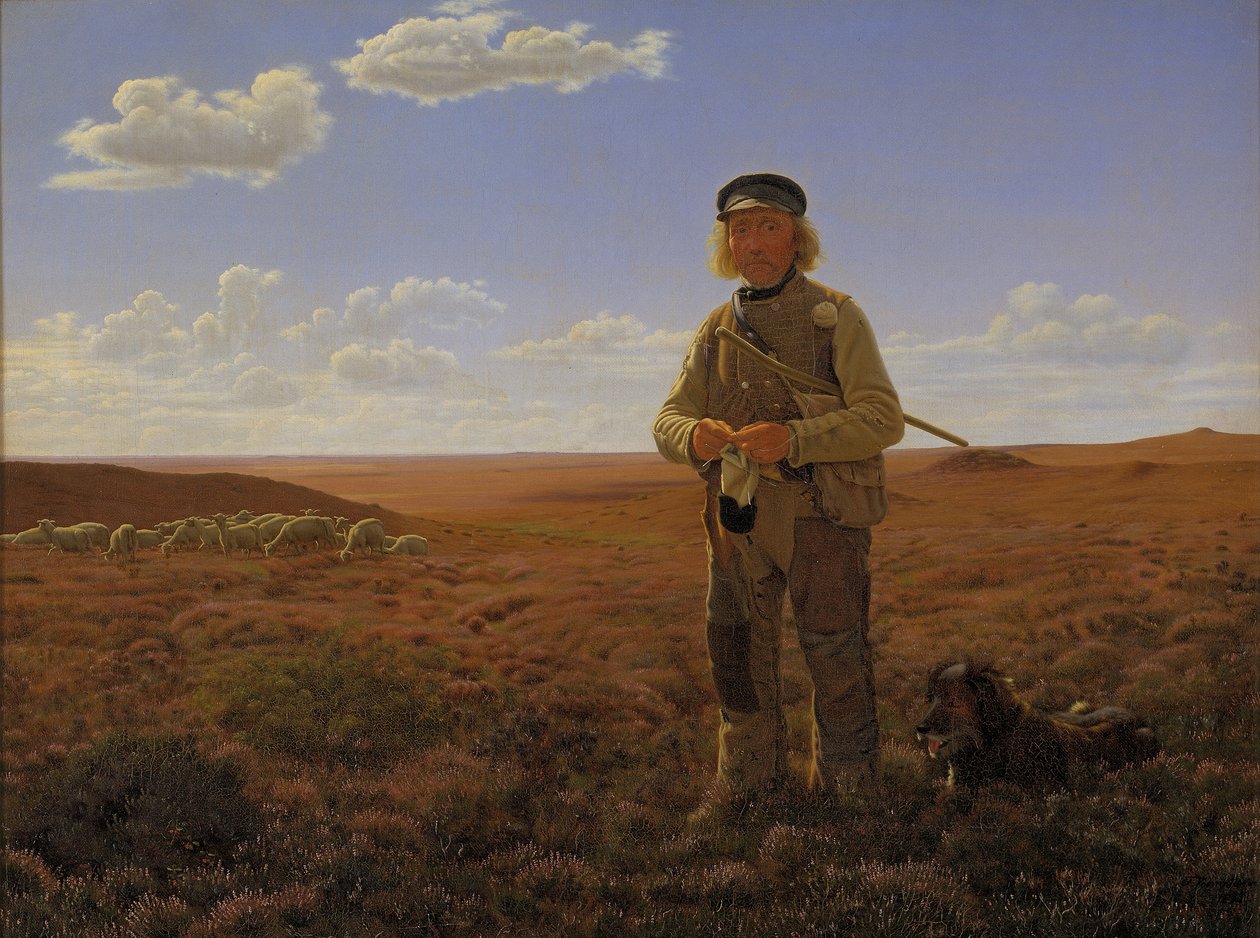 Un berger du Jutland sur les landes - Frederik Vermehren