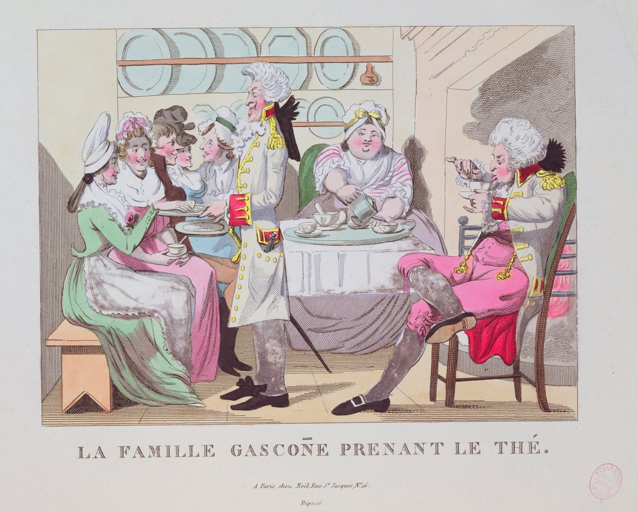 Une famille de Gascogne buvant du thé, 1815 - French School