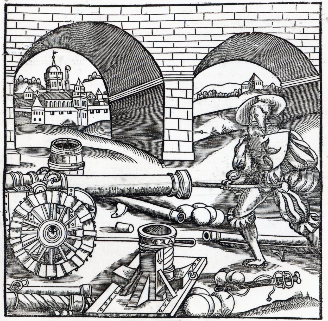 Un homme chargeant un canon, illustration pour 