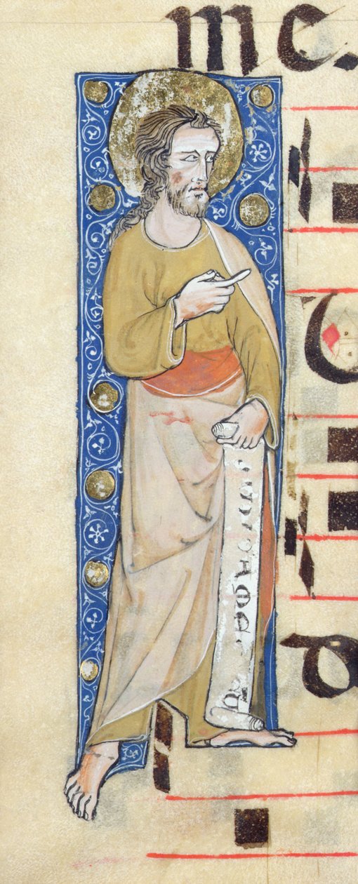 Un apôtre tenant un phylactère, Judica me deus, c.1320 - French School
