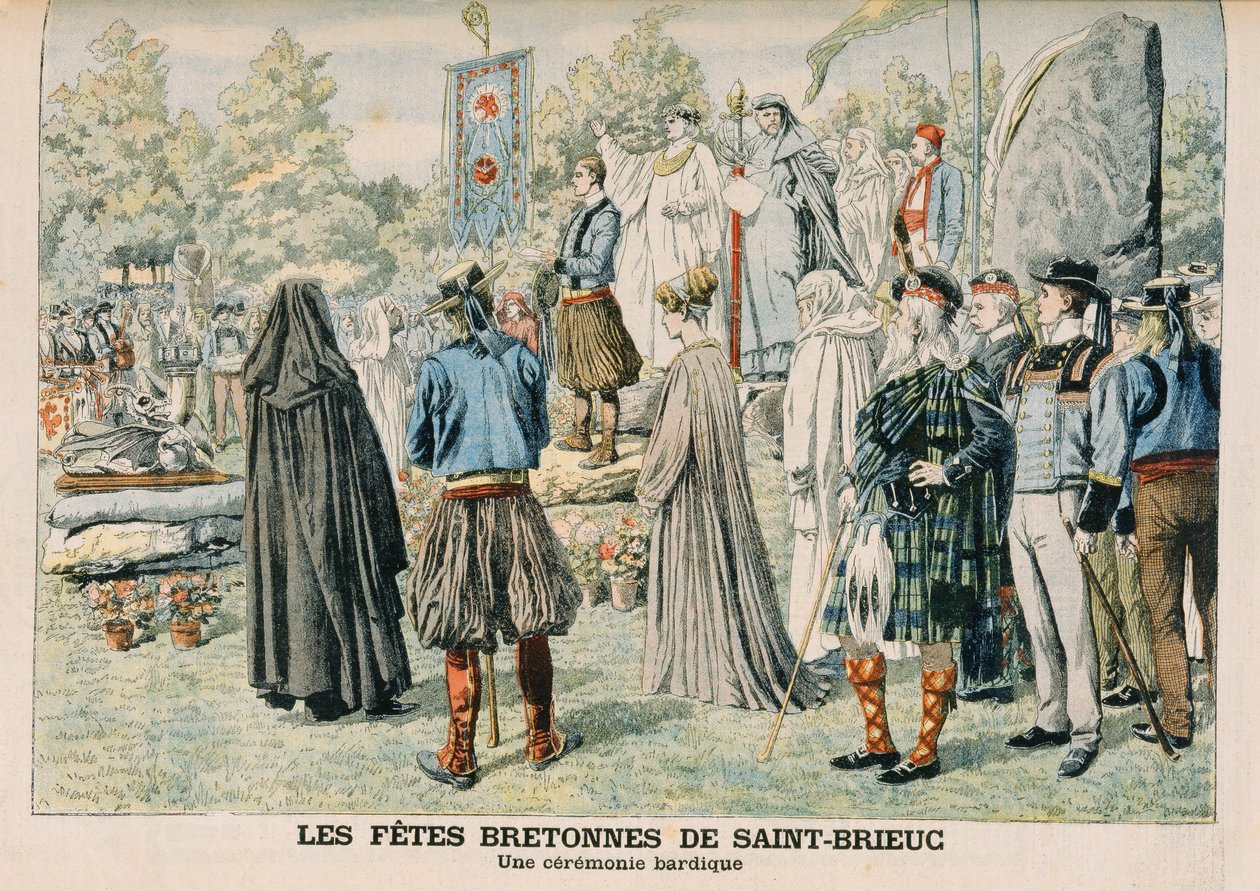 Cérémonie bardique à Saint-Brieuc, Bretagne, illustration de 