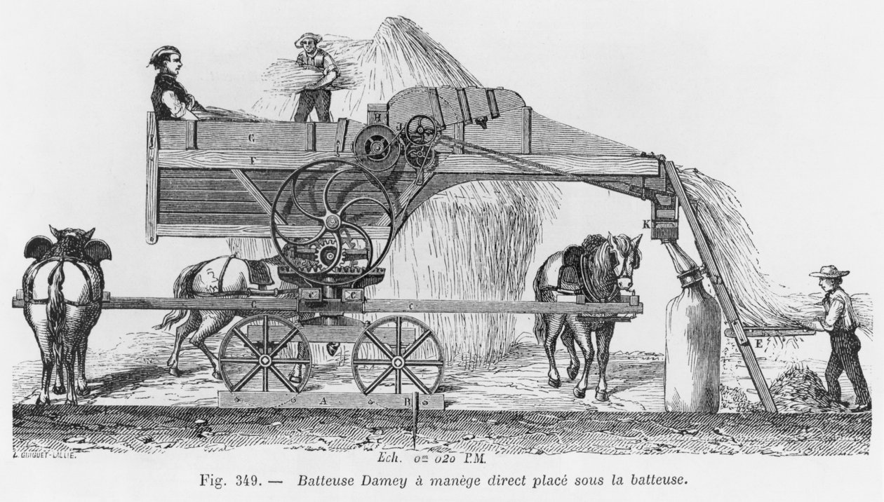 Machine à battre Damey avec un système rotatif, illustration du 