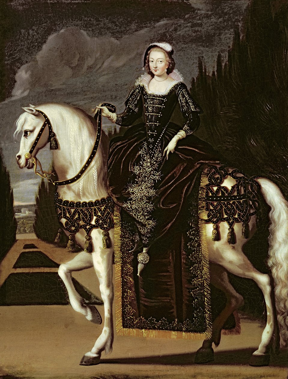 Portrait équestre de Marie de Médicis (1573-1642) - French School