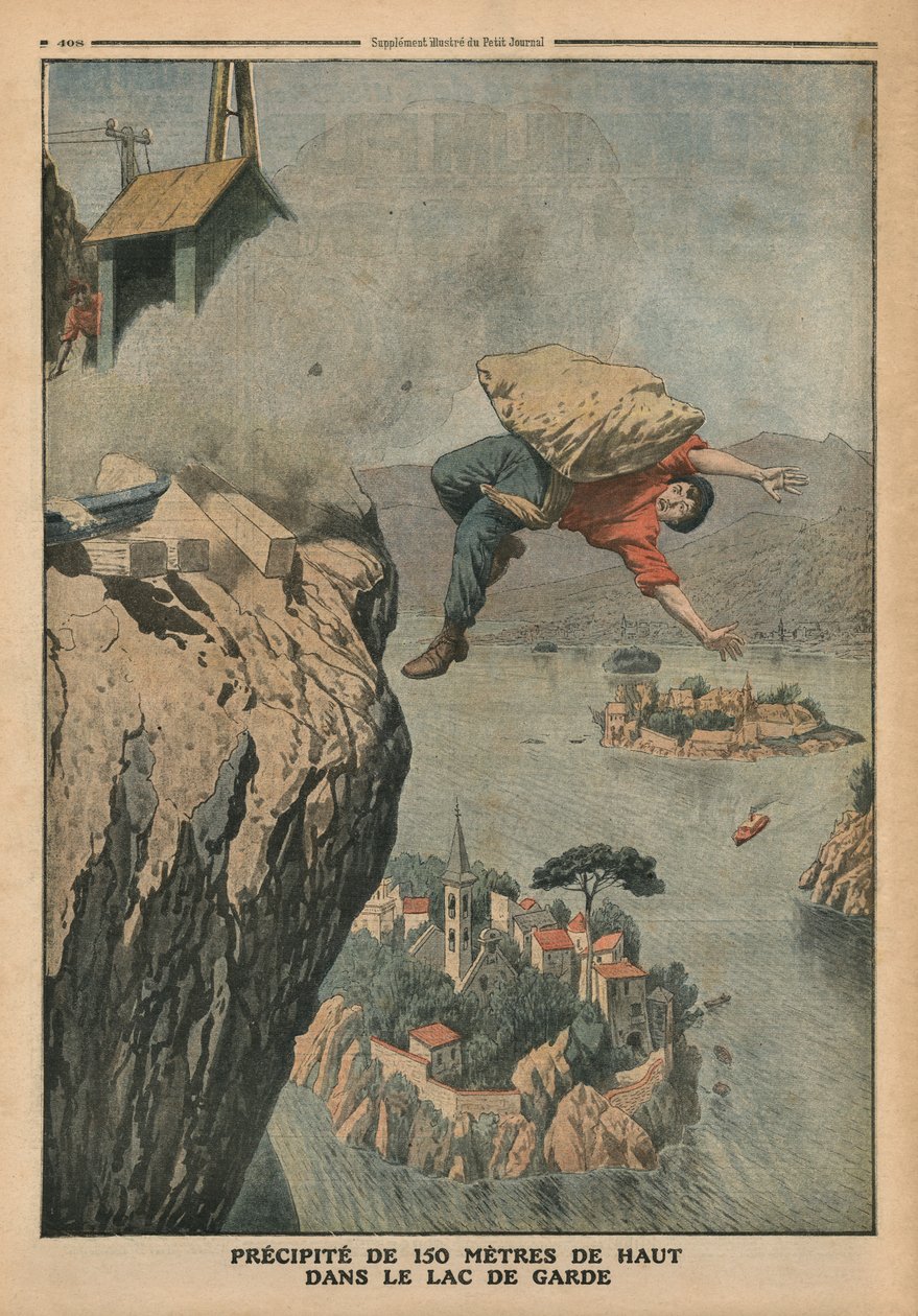 Chute dans le lac de Garde, illustration du 