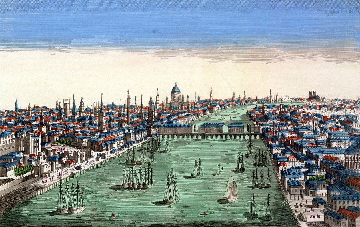 Vue générale de Londres - French School
