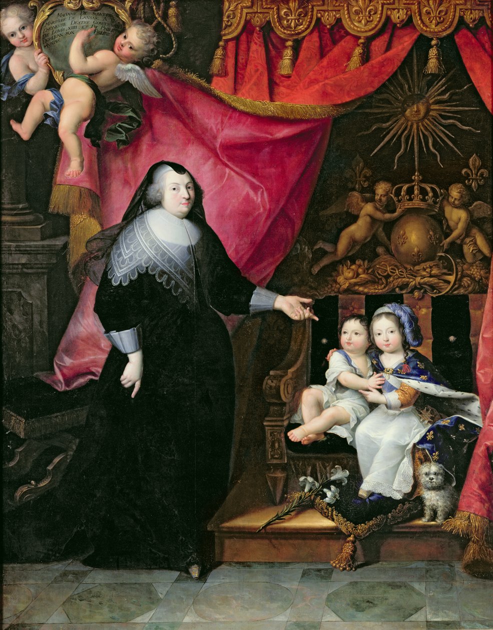 Madame de Lansac (1582-1657) et les enfants de France, Louis XIV (1638-1715) et son frère Philippe d