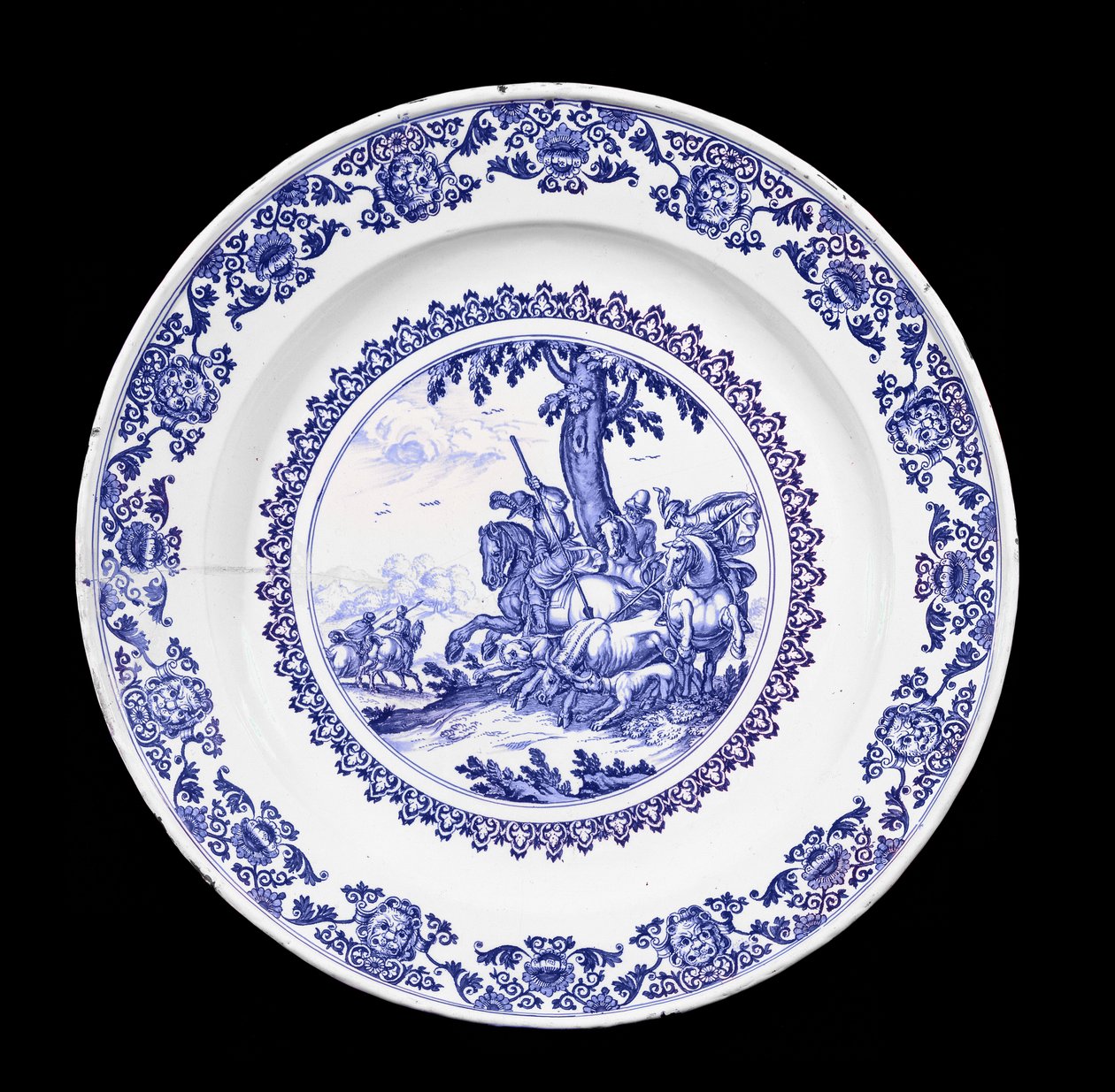 Plat de Moustiers, probablement peint par Gaspard Viry (1668-1720), vers 1700 - French School