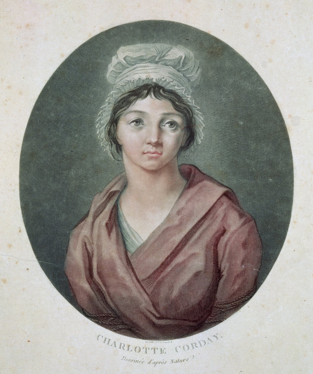 Portrait de Charlotte Corday (1768-93) après 1793 - French School